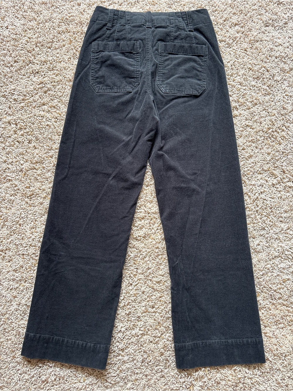 Quince Organic Stretch Corduroy Cropped Wide Leg Pants Sz 0 in Black